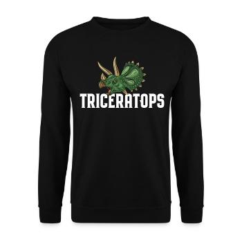 Triceratops dinosaur kids gift - Unisex Sweatshirt - black - Front - Alina (178cm) & Michal (187cm)