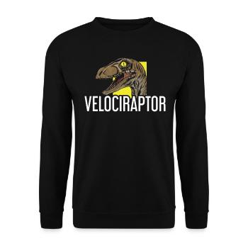 Velociraptor dinosaur kids gift - Unisex Sweatshirt - black - Front - Alina (178cm) & Michal (187cm)