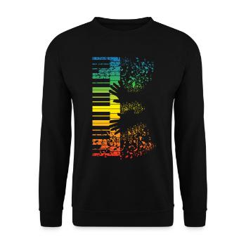 Keyboard Piano Gift Music Musician Instrument - Unisex Sweatshirt - black - Front - Alina (178cm) & Michal (187cm)