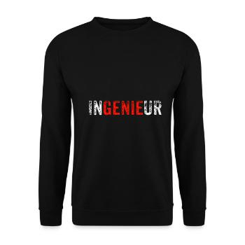 Ingenieur - Unisex Pullover - Schwarz - Vorne - Alina (178cm) & Michal (187cm)
