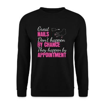 De grands ongles ne se produisent pas par hasard Nail Design - Sweat-shirt Unisexe - noir - Devant - Alina (178cm) & Michal (187cm)
