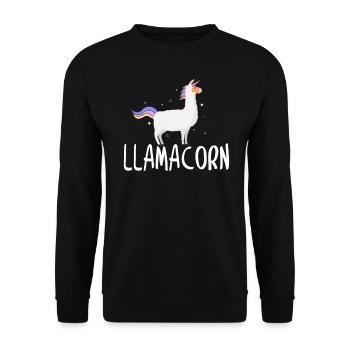 Llamacorn Drama Lama expensive trends say gift - Unisex Sweatshirt - black - Front - Alina (178cm) & Michal (187cm)