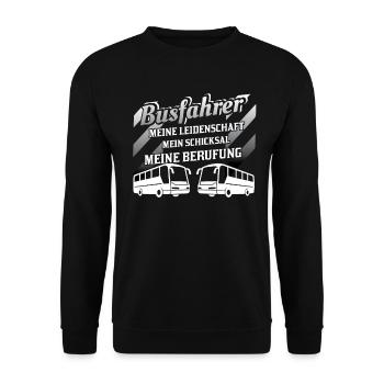 Bus driver Passion Fate Vocation - Unisex Sweatshirt - black - Front - Alina (178cm) & Michal (187cm)