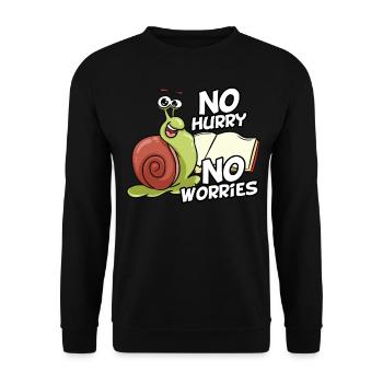 Relax Snail Chill Relax Gift - Unisex Sweatshirt - black - Front - Alina (178cm) & Michal (187cm)