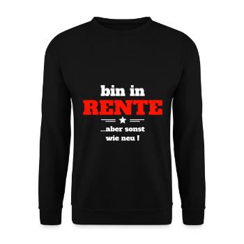 Rente Arbeit Ruhestand Berufsleben Job Shirt - Unisex Pullover - Schwarz - Vorne - Alina (178cm) & Michal (187cm)