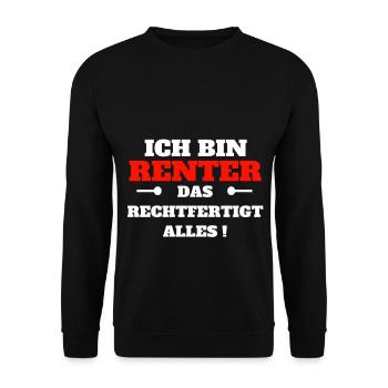 Pensionné 2019 - Sweat-shirt Unisexe - noir - Devant - Alina (178cm) & Michal (187cm)