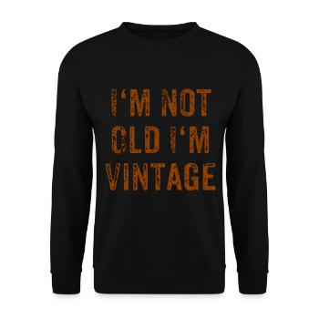 Oldschool Vintage Retro Mode Trend Style - Unisex Pullover - Schwarz - Vorne - Alina (178cm) & Michal (187cm)