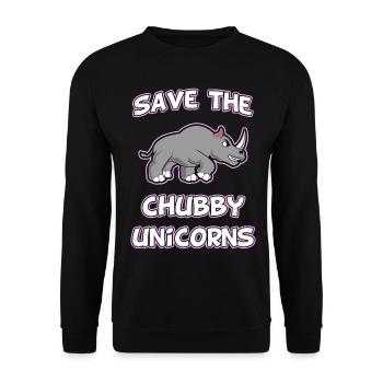 Unicorn Parody Dick Rhino Funny Cute Gift - Unisex Sweatshirt - black - Front - Alina (178cm) & Michal (187cm)