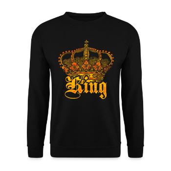 King Crown King - Unisex Sweatshirt - black - Front - Alina (178cm) & Michal (187cm)