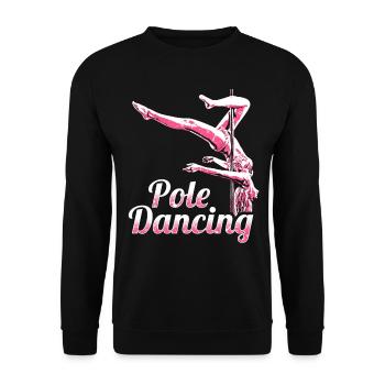 Pole Dancing Dancing Sport Fitness Gym Training - Unisex Sweatshirt - black - Front - Alina (178cm) & Michal (187cm)