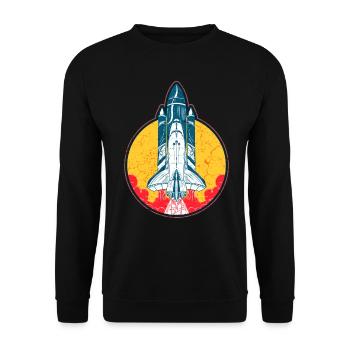 Space Shuttle Spacecraft Space Galaxy Space - Unisex Sweatshirt - black - Front - Alina (178cm) & Michal (187cm)