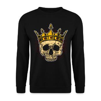 Crâne Crâne Roi Couronne - Sweat-shirt Unisexe - noir - Devant - Alina (178cm) & Michal (187cm)