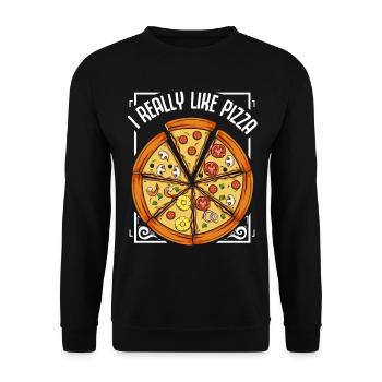 Pizza - Sweat-shirt Unisexe - noir - Devant - Alina (178cm) & Michal (187cm)