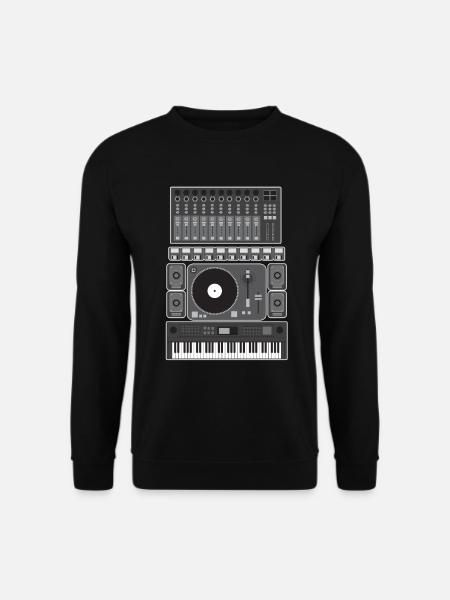 Synthesizer Old School Turntable Hip Hop Gift - Unisex Sweatshirt - black