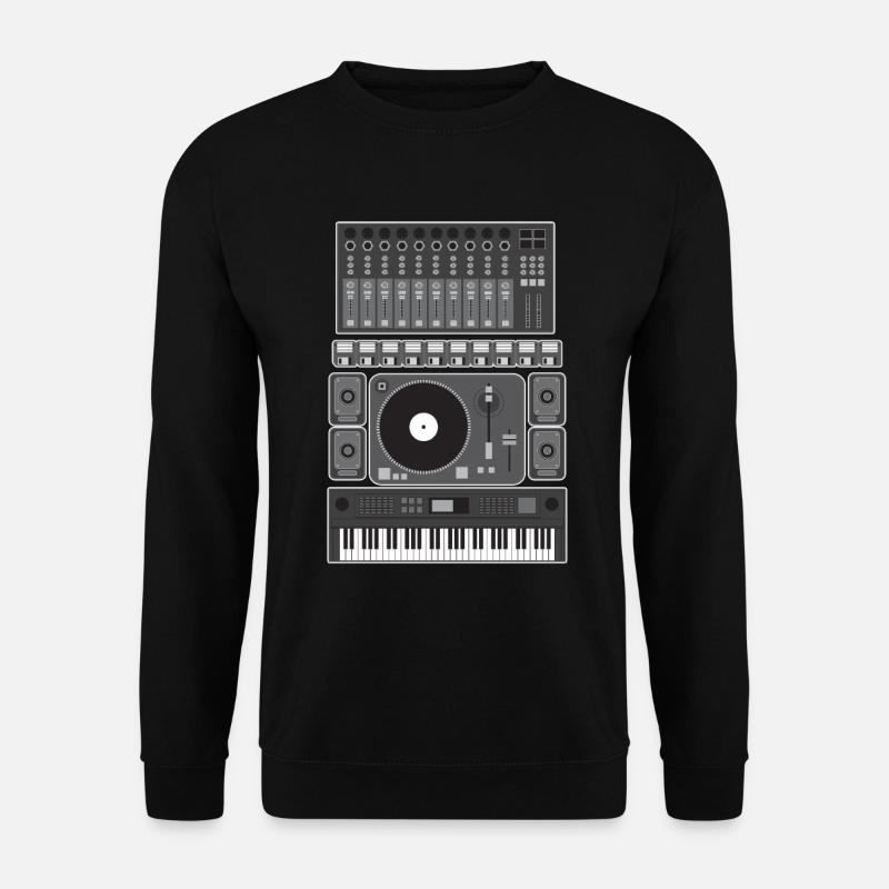 Synthesizer Old School Turntable Hip Hop Gift - Unisex Sweatshirt - black
