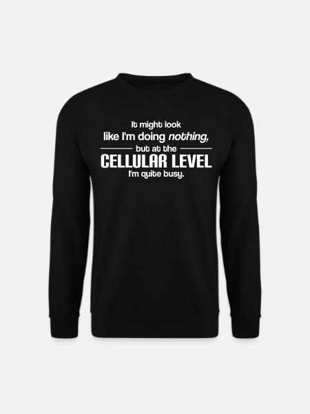 Biologie Spruch Faulheit - Unisex Pullover - Schwarz