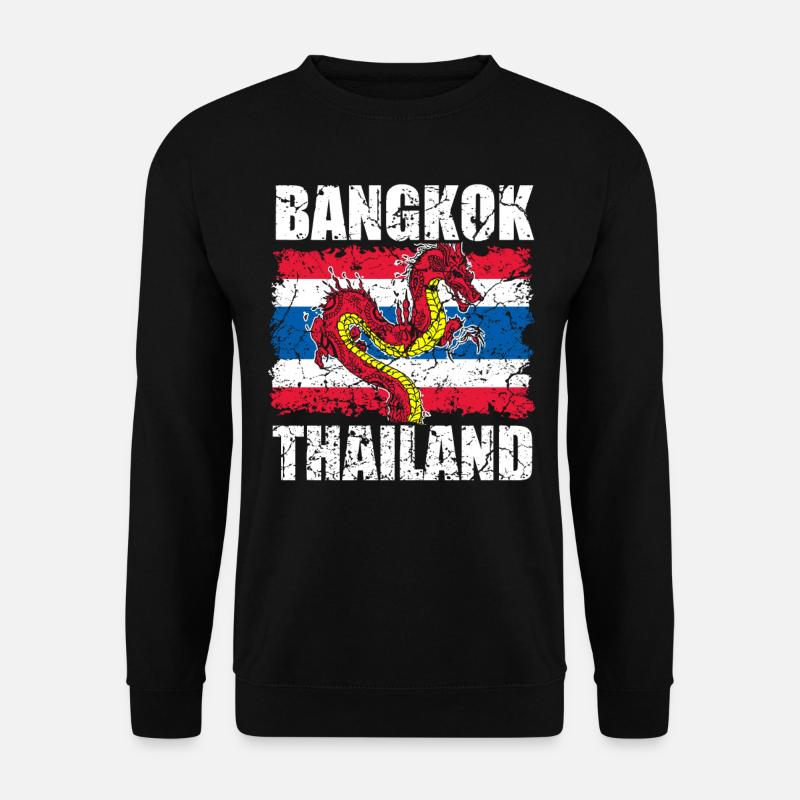 Bangkok Thailand Drache Fahne Flagge Asien Urlaub - Unisex Pullover - Schwarz
