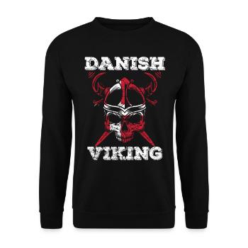 Drapeau Danemark Crâne Crâne Viking - Sweat-shirt Unisexe - noir - Devant - Alina (178cm) & Michal (187cm)