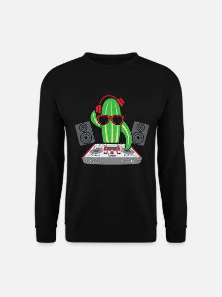 Plattenspieler DJ Musik Gurke Elektro Rave Party - Unisex Pullover - Schwarz
