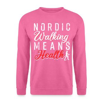 Marche nordique - Sweat-shirt Unisexe - rose - Devant