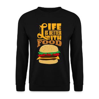hamburger - Sweat-shirt Unisexe - noir - Devant - Alina (178cm) & Michal (187cm)