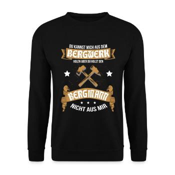 T-Shirt für den Stolzen Bergmann und Bergarbeiter - Unisex Pullover - Schwarz - Vorne - Alina (178cm) & Michal (187cm)
