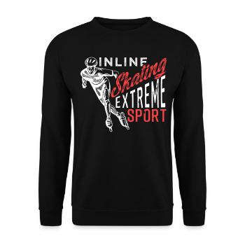 Inline Skaten Rollschuhfahren Inliner Lustig - Unisex Pullover - Schwarz - Vorne - Alina (178cm) & Michal (187cm)
