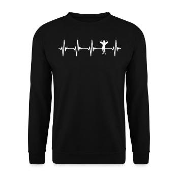 Bodybuilding Heartbeat White - Unisex Sweatshirt - black - Front - Alina (178cm) & Michal (187cm)