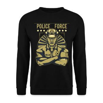 police - Sweat-shirt Unisexe - noir - Devant - Alina (178cm) & Michal (187cm)