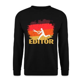 Vintage editor design - Unisex Sweatshirt - black - Front - Alina (178cm) & Michal (187cm)
