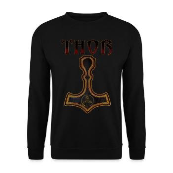 Mjölnir Thor - Unisex Pullover - Schwarz - Vorne - Alina (178cm) & Michal (187cm)