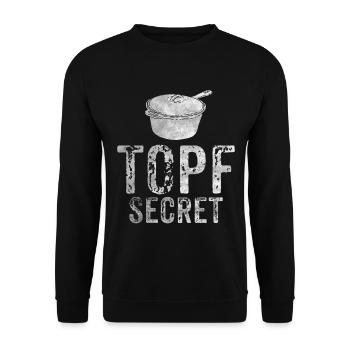 Top Secret T-Shirt Kochen Geschenkidee Kochkurs - Unisex Pullover - Schwarz - Vorne - Alina (178cm) & Michal (187cm)