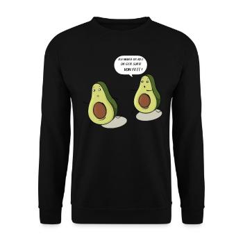 Avocado Liebhaber Veganer Vegetarier Geschenk - Unisex Pullover - Schwarz - Vorne - Alina (178cm) & Michal (187cm)