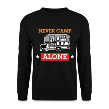 Border Collie Hunde Shirt Camping Caravane Camper - Sweat-shirt Unisexe - noir - Devant - Alina (178cm) & Michal (187cm)