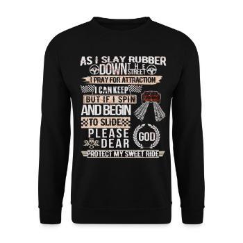 Please protect my ride - Motorsport / Car T-Shirt - Unisex Sweatshirt - black - Front - Alina (178cm) & Michal (187cm)