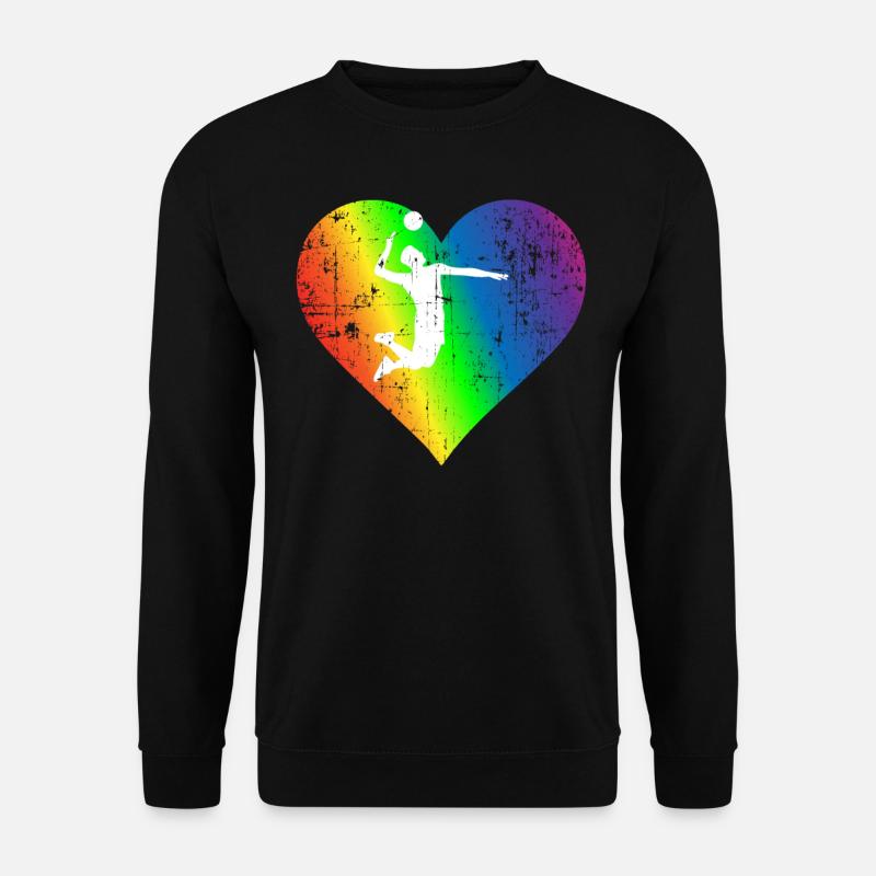 Voleibol Pride Rainbow Heart - Unisex Sweatshirt - black