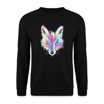 Splash Fuchs Geschenk für alle die Füchse mögen - Unisex Pullover - Schwarz - Vorne - Alina (178cm) & Michal (187cm)