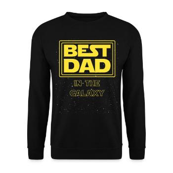 Best Dad in the Galaxy - Unisex Pullover - Schwarz - Vorne - Alina (178cm) & Michal (187cm)