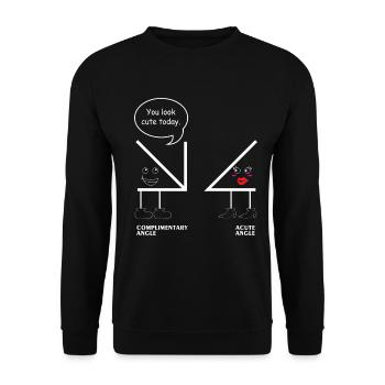 Math Teacher Shirt School Angle Math Joke - Unisex Sweatshirt - black - Front - Alina (178cm) & Michal (187cm)