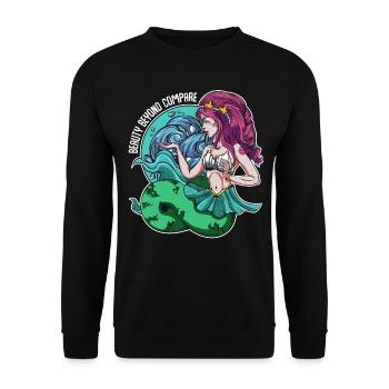Meerjungfrauen - Unisex Pullover - Schwarz - Vorne - Alina (178cm) & Michal (187cm)