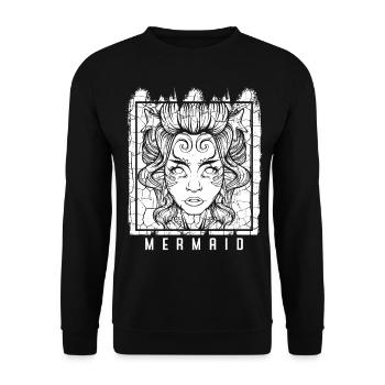 Meerjungfrauen - Unisex Pullover - Schwarz - Vorne - Alina (178cm) & Michal (187cm)