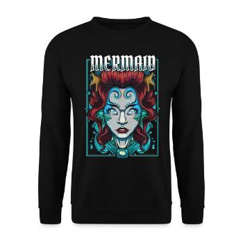 Meerjungfrauen - Unisex Pullover - Schwarz - Vorne - Alina (178cm) & Michal (187cm)