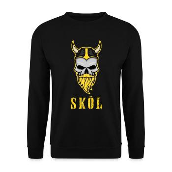 Viking Skull Skol Helmet - Unisex Sweatshirt - black - Front - Alina (178cm) & Michal (187cm)