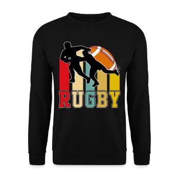 Rugby T-shirt - Unisex Sweatshirt - black - Front - Alina (178cm) & Michal (187cm)