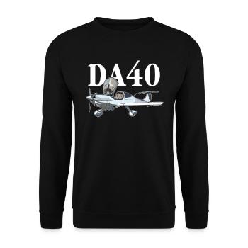 Flugzeug DA40 - Unisex Pullover - Schwarz - Vorne - Alina (178cm) & Michal (187cm)