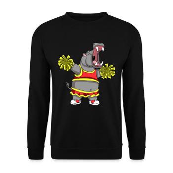 CHEERLEADER HIPPO - Unisex Pullover - Schwarz - Vorne - Alina (178cm) & Michal (187cm)