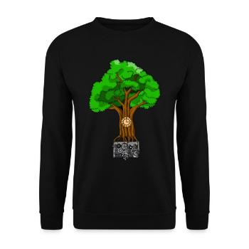 TREE O CLOCK ROOTS OF TIME THE ROOTS OF TIME - Unisex Sweatshirt - black - Front - Alina (178cm) & Michal (187cm)