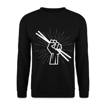Drums Drumsticks Drums Drummer Music Gift - Unisex Sweatshirt - black - Front - Alina (178cm) & Michal (187cm)