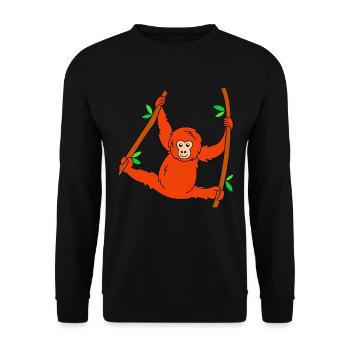 Orangutan - Unisex Sweatshirt - black - Front - Alina (178cm) & Michal (187cm)