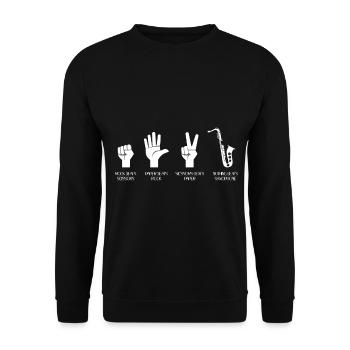 Nothing Beats Saxophone Saxophonist Jazz Gift - Unisex Sweatshirt - black - Front - Alina (178cm) & Michal (187cm)
